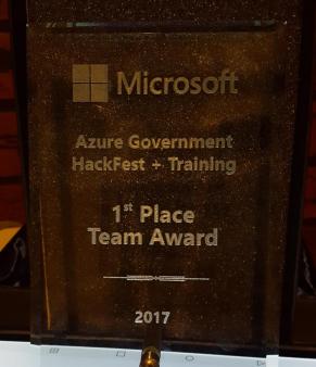 picture of 1st place hackfest plaque